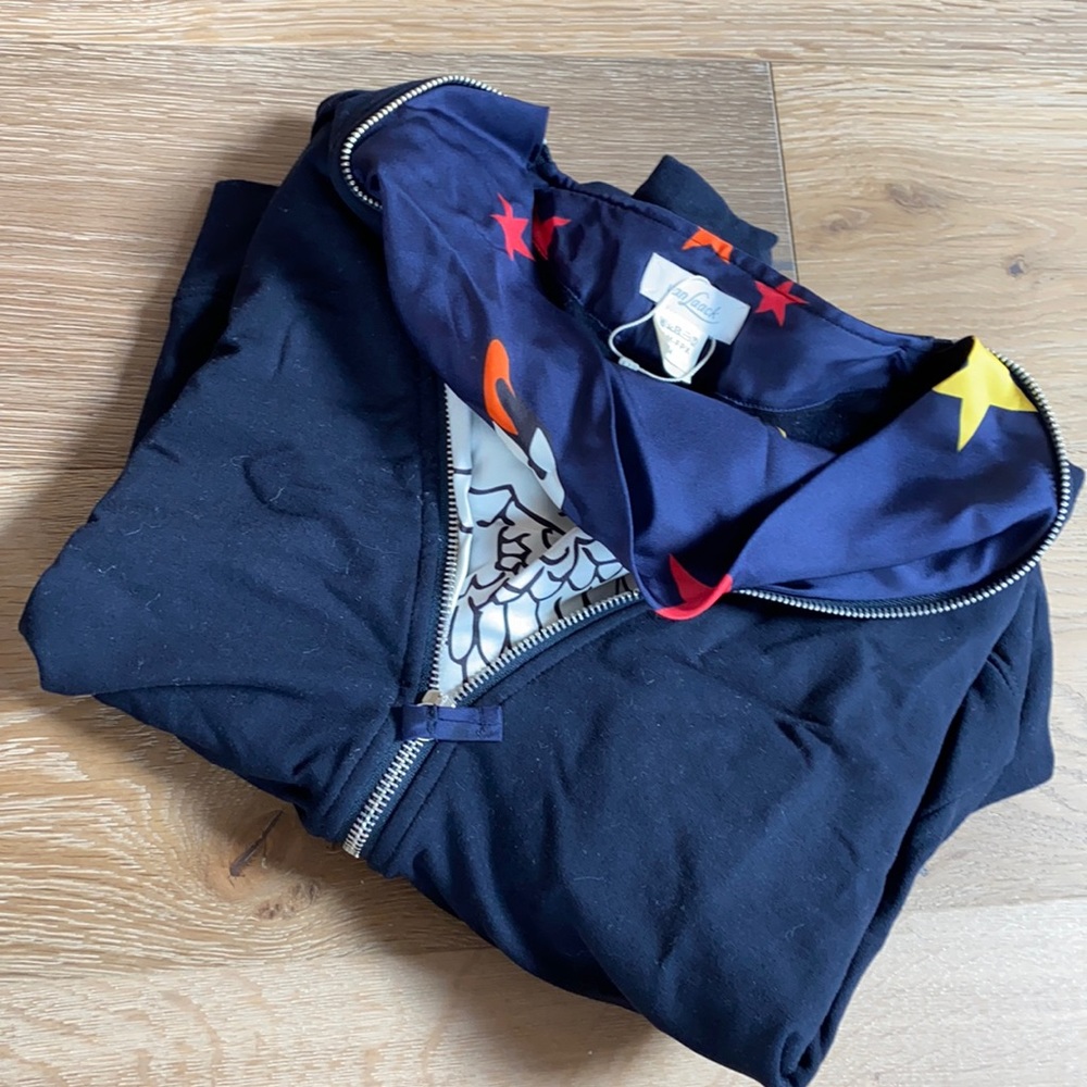 Fun half zip with scarf inlaid